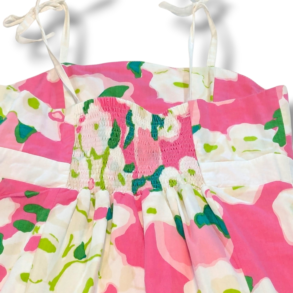 Lilly Pulitzer Pink and White "It Can Be Arranged" Girls Floral Dress, Size 14 - Picture 7 of 12
